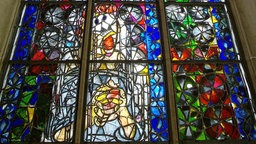 Markus Lüpertz: Kirchenfenster Nahansicht St. Andreas, Köln