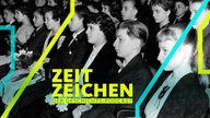 Jugendliche aus dem Stadtbezirk Friedrichshain während ihrer Jugendweihe am 30.03.1958 im Theater der Freundschaft in Berlin.