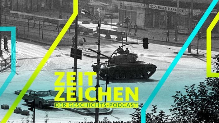Ein Panzer steht im Zentrum von Kizilay, einem Stadtteil der türkischen Hauptstadt Ankara, einige Stunden nach Beginn des Militärputsches am 12. September 1980.