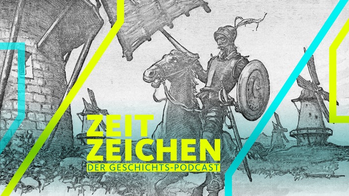Don Quijote attackiert eine Windmühle (Zeichnung von 1918)