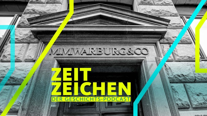 Schriftzug "M.M.Warburg & CO" in großen Lettern über dem Haupteingang des Bankhauses in Hamburg