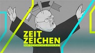 Karikatur zu Reichskanzler Hans Luther und der neuen Flaggenordnung von 1926