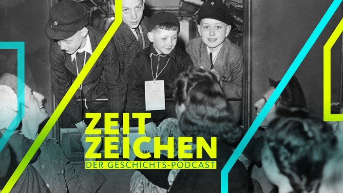 NS-Propagandafoto: Eltern verabschieden sich an einem Berliner Bahnhof von ihren Kindern, bevor sie mit der Landverschickung nach Dänemark abreisen (1943)