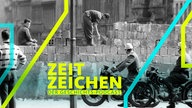 Mauerbau: Arbeiter erhöhen die Sektorensperre an der Bernauer Straße in Berlin im August 1961