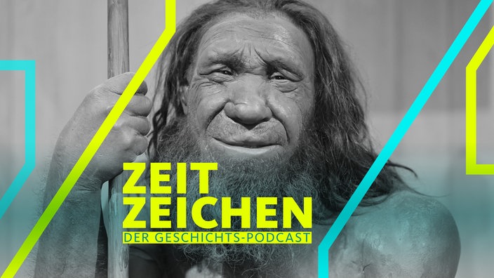 Nachbildung eines Neandertalers im Neanderthal-Museum in Mettmann (Aufnahme von 2022)