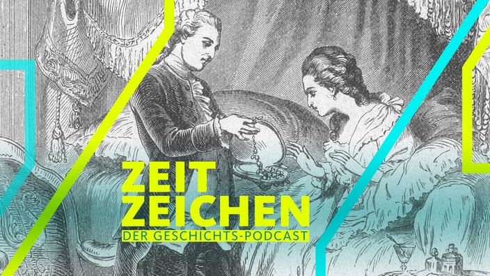 Ludwig der XVI. zeigt der entzückten Marie-Antoinette das Collier