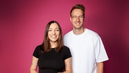 1LIVE-Moderatoren Madeleine Sabel und Markus Fröhle