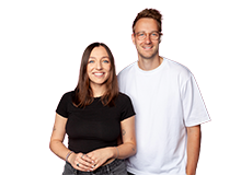 1LIVE-Moderatoren Madeleine Sabel und Markus Fröhle