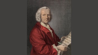 Der Komponist Willem de Fesch (1687-1761), Kupferstich von Francois La Cave, 1751
