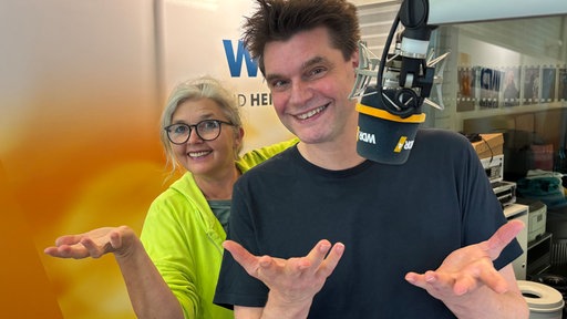 Lutz van der Horst mit Heike Knispel im WDR 4-Studio
