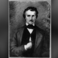 Ein schwarz-weißes Portät von Edgar Allan Poe