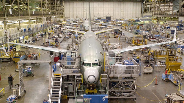 Flugzeugproduktion in der Boeing Werft, 2003