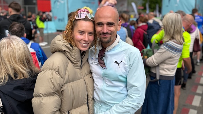 Profiläufer Esther und Hendrik Pfeiffer in Leverkusen
