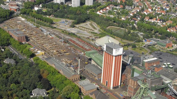 Luftaufnahme vom Bergwerk West