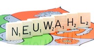 Scrabble-Spielsteinen gebildeter Schriftzug Wahl