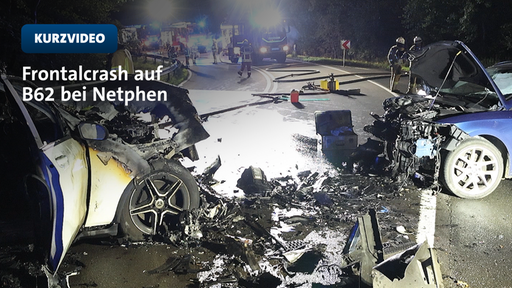 Schwerer Autounfall auf der B62 bei Netphen | Video | Tn