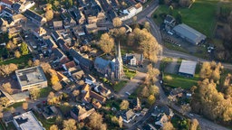 Stadtzentrum im Innenstadtbereich in Viersen Ortsteil Boisheim von oben 