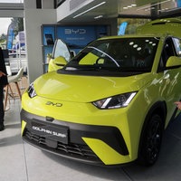 Ausgestelltes BYD Dolphin Surf Elektroauto 