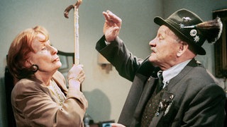 Amélie (Anna Teluren) glaubt, Franz Wittich (Martin Rickelt) als Dieb und Einbrecher überführt zu haben.
