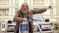 Harry wirbt für die verkehrsberuhigte Zone