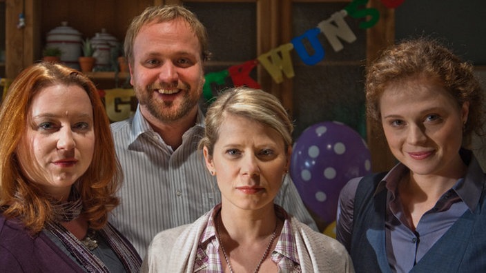 Klaus mit seinen drei Frauen: Iffi, Nina und Nastya
