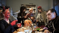 Lisa, Momo, Klaus, Alex und Murat am Set