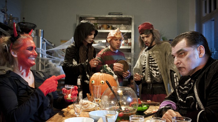 Lisa, Momo, Klaus, Alex und Murat am Set