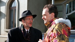 Matthias (mit Joachim Hermann Luger) in ungewohnt farbenfrohem Anorak.