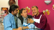 Olli, Murat und Olaf stehen im "Aloisius Stub'n"