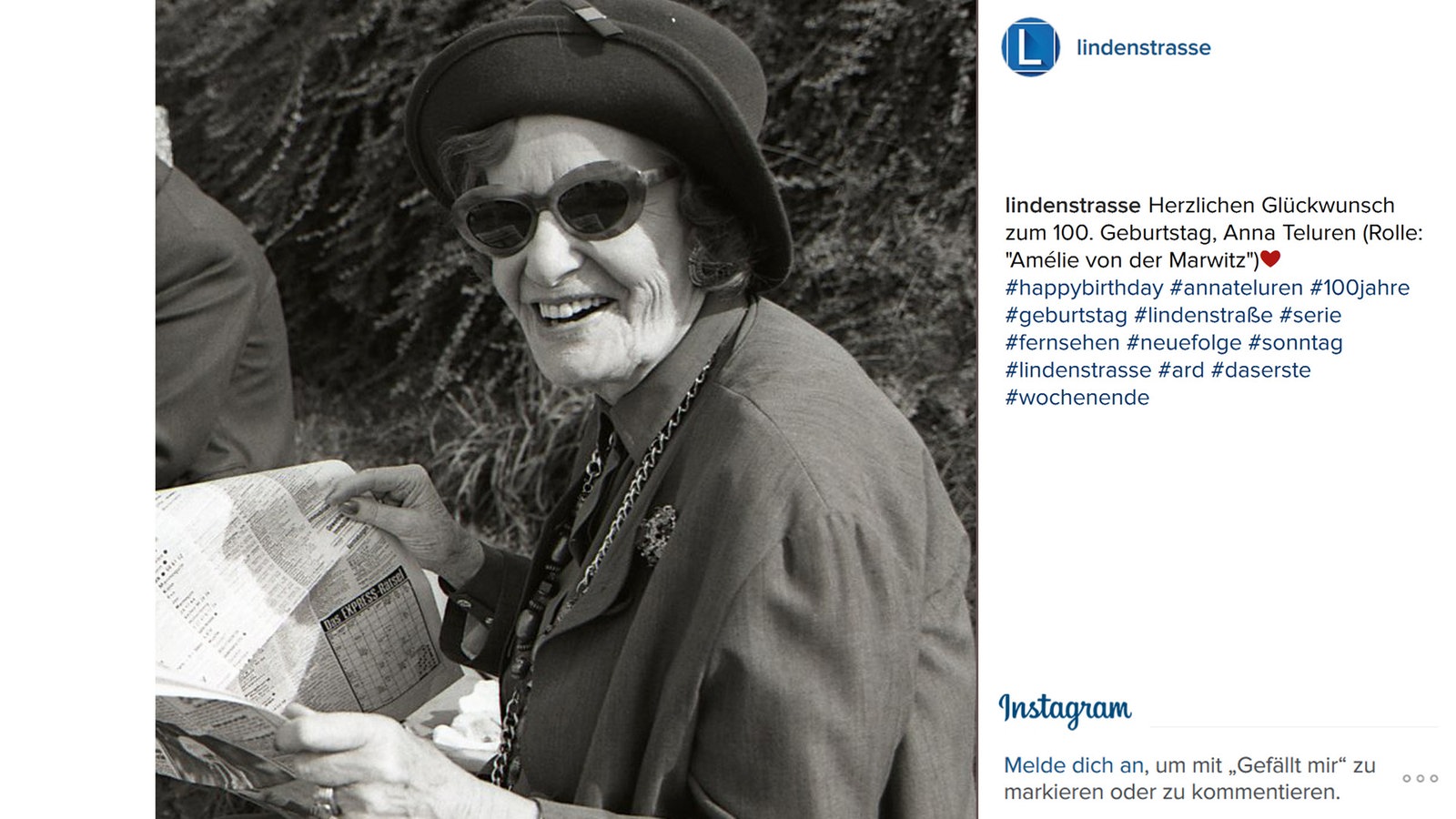 Lindenstraße bei Instagram
