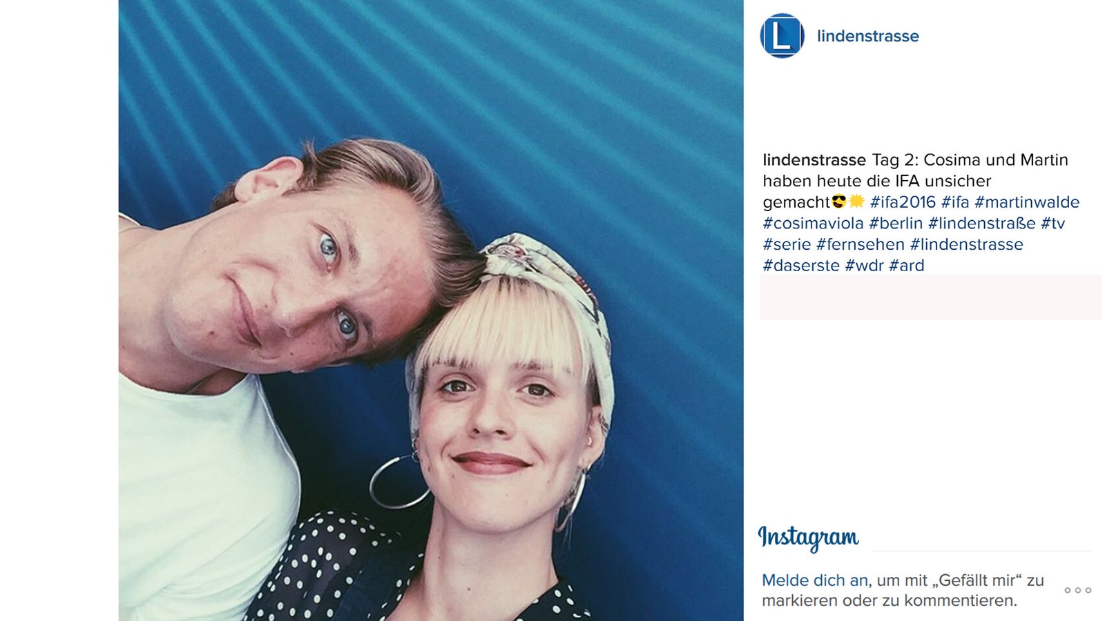 Lindenstraße bei Instagram