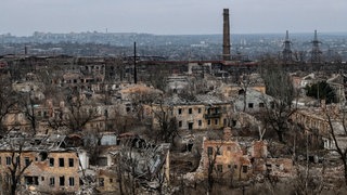 Zerstörte Gebäude in der Stadt Mariupol (22.03.2024)