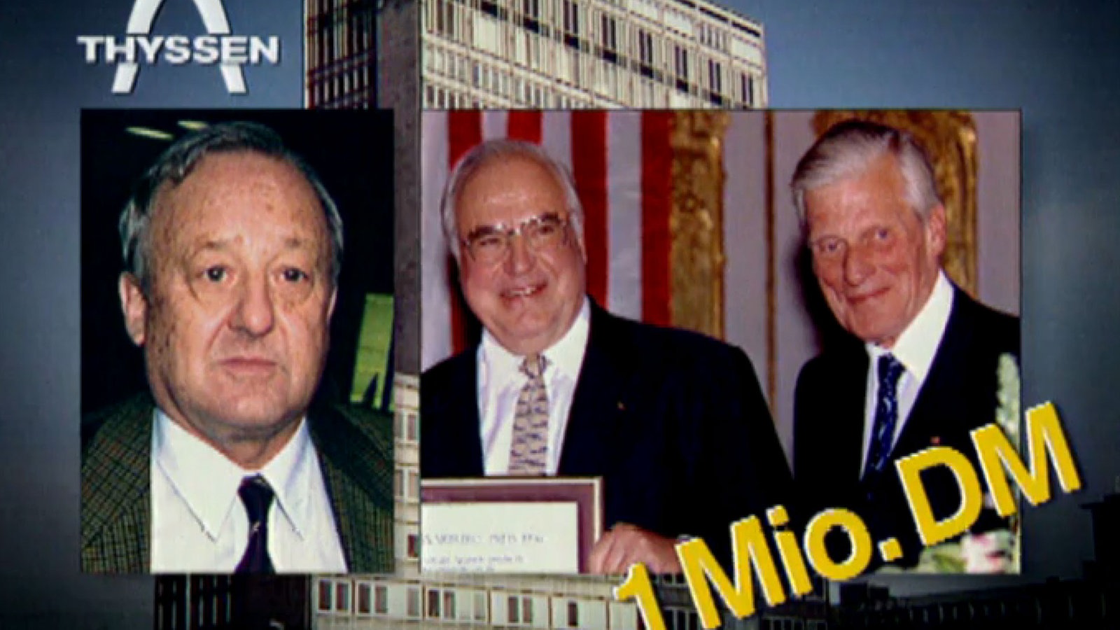 Spendenaffaire: Grafik mit Schreiber, Kohl und Leiser-Kiep