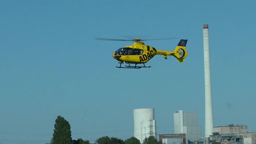 Ein ADAC-Hubschrauber beim Großeinsatz in Herne