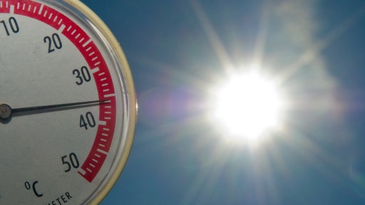 Temperaturmesser und Sonne