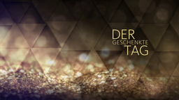 Das Logo der Sendung Der geschenkte Tag liegt aug gold- und anthrazitfarbenem Untergrund