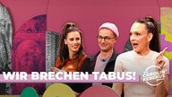 Carolin Kebekus gemeinsam mit Salva Houmsi und Moritz Neumeier