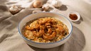 Pilzrisotto mit gebratenen Gewürz-Garnelen 