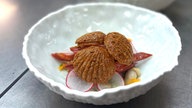 Herzmuscheln mit Lamm, Lauch und Selleriesaft