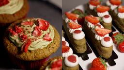 Backduell: Matcha Cupcakes gegen Matcha-Riegel mit Erdbeercurd