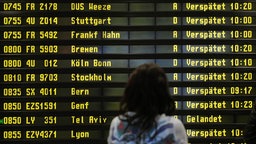 Anzeigetafel auf dem Flughafen