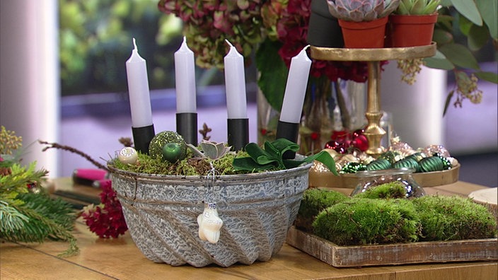 Schneller Adventskranz in der Backform