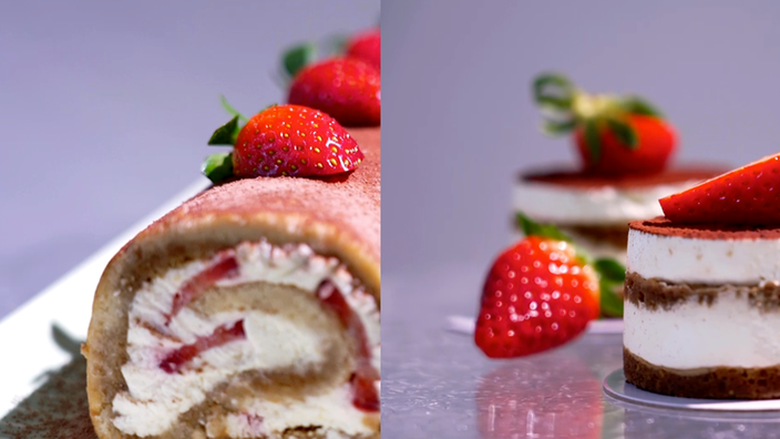 Backduell: Erdbeer-Tiramisu-Rolle vs. Tiramisu Törtchen 