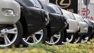 Das Bild zeigt Autos beim Autohändler.