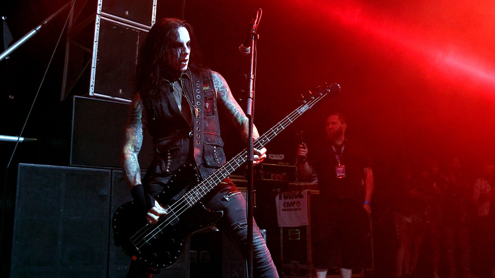 Combichrist während eines Auftrittes im Rahmen des "XXIV. With Full Force Festival 2017" vom 22.06. - 24.06.2017 in Ferropolis, Gräfenhainichen.
