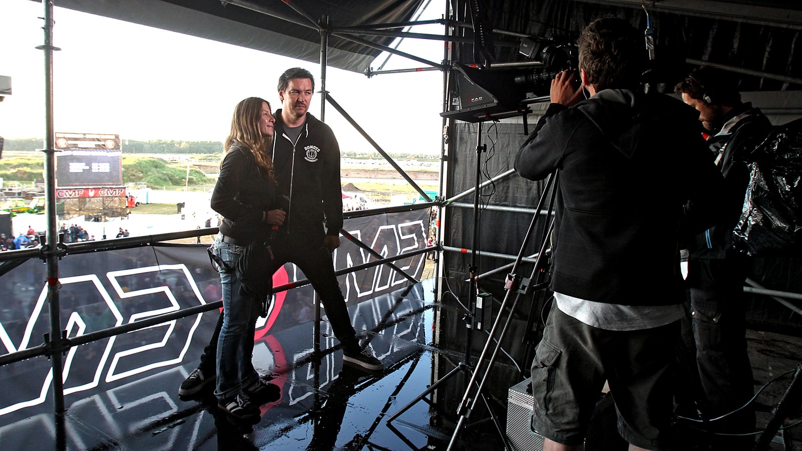 Die Reporter Conny Schiffbauer und Ingo Schmoll beim With Full Force 2016