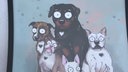 Ein Gemälde von fünf Hunden 