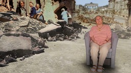 Montage Helga Cent-Velden vor dem zerstörten Berlin