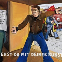 Gemälde Jörg Immendorff, Wo stehst Du mit Deiner Kunst, Kollege?