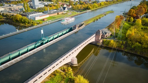 Das Wasserstraßenkreuz in Minden.
